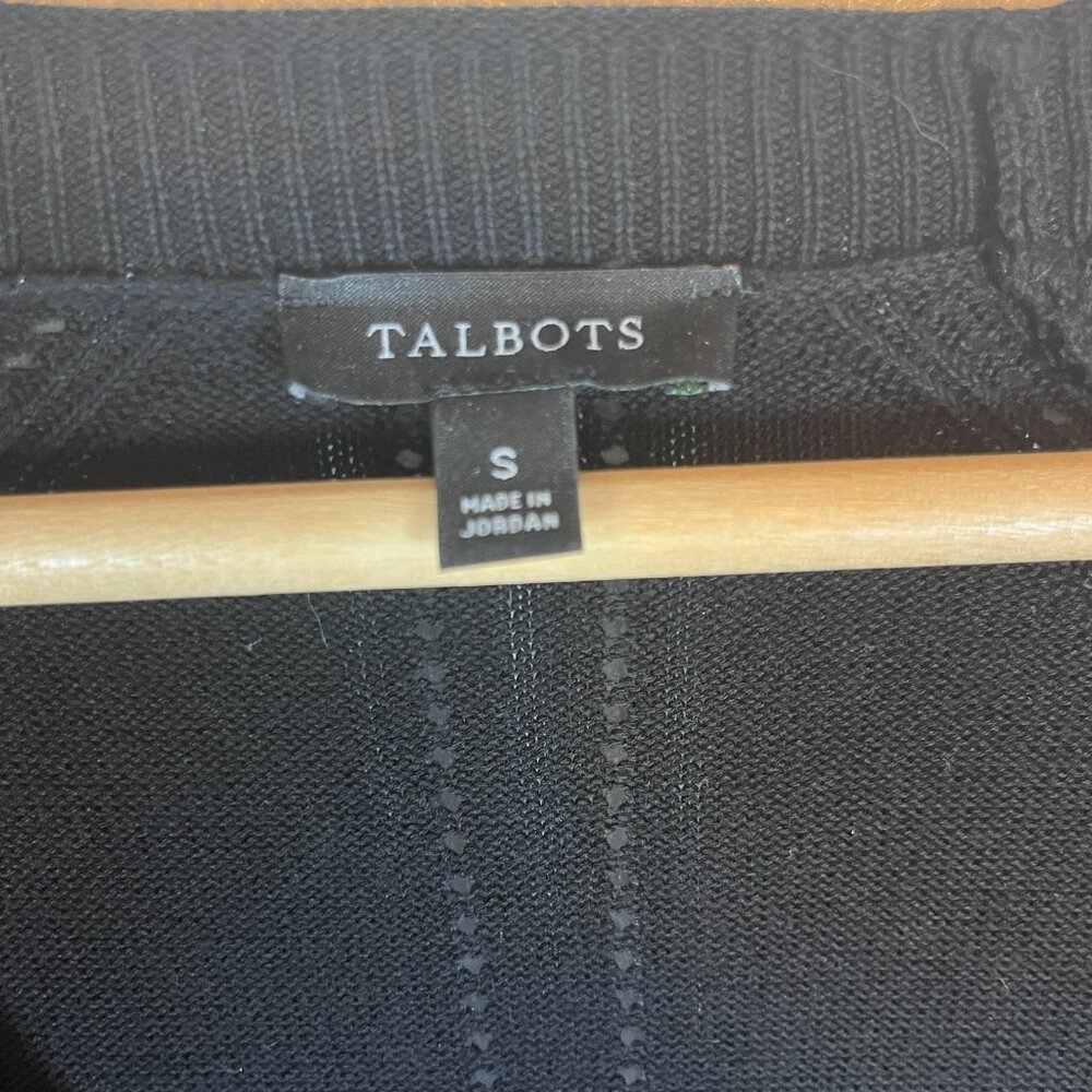 Talbots Women's Size Small Black Cardigan Button Down Cotton Blend - Picture 2 of 9